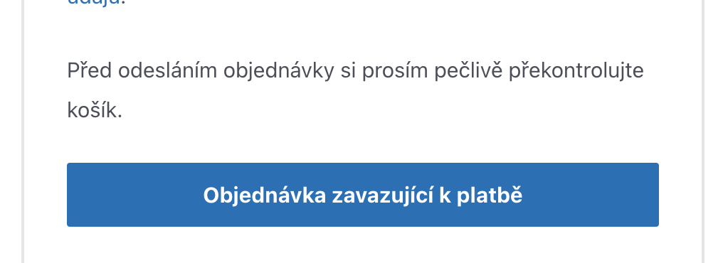 Tlačítková novela - Výzva ke kontrole košíku