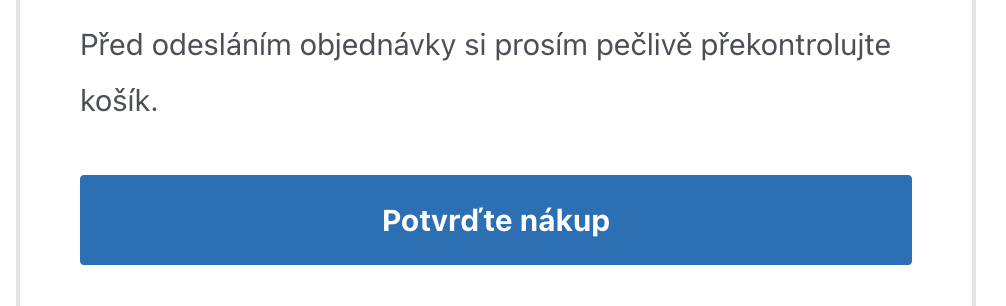 Tlačítková novela - text tlačítka pro odeslání objednávky