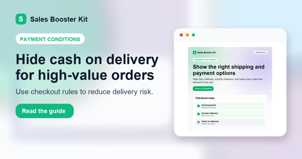How to Hide Cash on Delivery for High-Value WooCommerce Orders